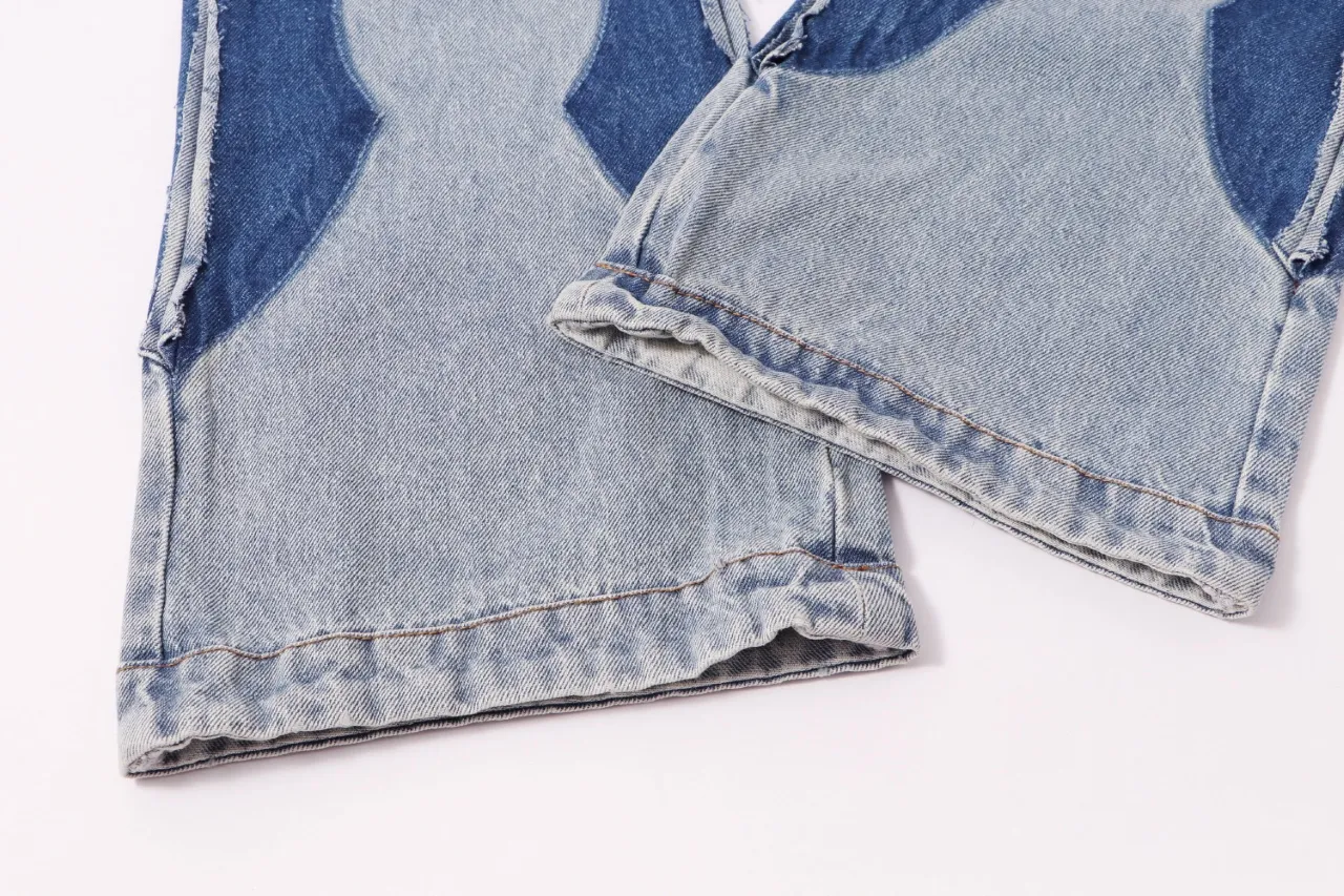 665#Gallery Dept new style washed blue heavy-duty splicing bootcut jeans American high street casual trousers washed blue S~XL p300